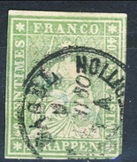 Svizzera 1854-62 N. 30 R. 40 Verde Usato  Cat. € 100 - Used Stamps