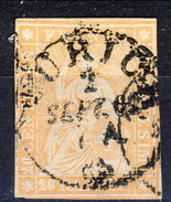 Svizzera 1854-62 N. 29 R. 20 Arancio Usato  Cat. € 90xxx - Usati