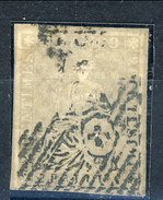 Svizzera 1854-62 N. 25 (carta Spessa) R. 2 Grigio Usato  Cat. € 750 - Gebraucht