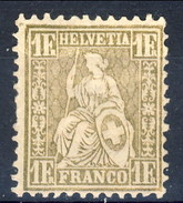 Svizzera 1862 N. 41 F. 1 Oro MH Cat. € 28 - Unused Stamps