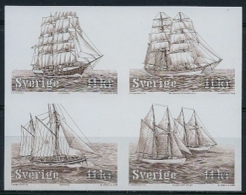 Sweden 2008. Sailing Ships.  Michel 2641-44  Black Print  MNH. - Probe- Und Nachdrucke