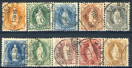 Svizzera 1882-904 Helvetia Verticale Serie N. 71-80 Usati Cat. € 160 - Oblitérés