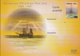 54130- FRAM SHIP ARCTIC EXPEDITION, POSTCARD STATIONERY, 2003, ROMANIA - Arctische Expedities