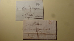 Lot De Lettres Taxees 7 Et 8  P Paris Pour Crest 1818 - 1801-1848: Precursors XIX