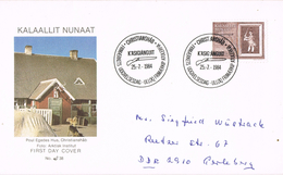 20945. Carta CHISTIANSHAB (Gronland) Groenlandia 1984.  Armas - Brieven En Documenten