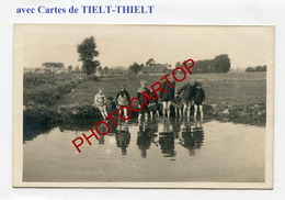 Environs TIELT-NON SITUEE-Enfants-Peche-CARTE PHOTO Allemande-Guerre-14-18-1 WK-BELGIEN-Flandern- - Tielt