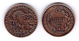 AC - 1st WORLD AIR GAMES COMMEMORATIVE BRONZE COIN TURKEY 1997 UNCIRCULATED - Turkey