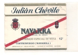 étiquette   -1920/40 - Navarra Rosado De Mesa - Rosé (Schillerwein)