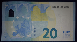 20 EURO S004F4 Draghi Italy Serie SC 605 Perfect  UNC - 20 Euro