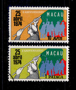 ! ! Macau - 1975 25th April (Complete Set) - Af. 438 To 439 - Used - Used Stamps