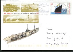 100 Years SUBMARINE U1 German Postal Stationery Envelope USo124 Used 2006 - Sous-marins