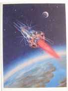 Spacecraft / Painted Sokolov  / CCCP  Postcard - Raumfahrt