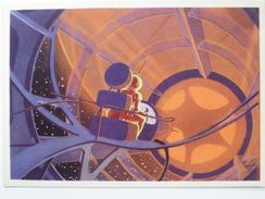 Expedition To Mars / Painted Sokolov  / CCCP  Postcard - Raumfahrt