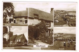 RB 1140 - 1932 Real Photo Postcard - Fox Inn & Church Felpham Bognor Regis Sussex - Time & Telephone Slogan - Bognor Regis