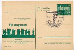 DDR P79-44b-82 C214-a Postkarte PRIVATER ZUDRUCK Bergparade Schwarzenberg Sost. 1982 - Cartoline Private - Usati