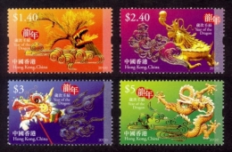 HONG KONG 2012 - Année Du Dragon - 4 Val Neuf // Mnh - Neufs