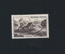 N° 843 Mont Gerbier De Jonc Vivarais 50frs Brun Violacé 1949 Oblitéré France Manque D'encre O De Jonc Cassé - Used Stamps