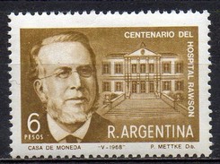 Argentine - 1968 - Yvert N° 814 ** - Centenaire De L'Hôpital Rawson - Unused Stamps