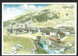 BRAVUOGN GR Bergün Albula Tusch Aquarell Lehmann Tamins - Bergün/Bravuogn