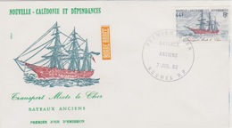 Nouvelle Caledonie 1er Jour 7 Juillet  1982  Bateaux  Anciens - Covers & Documents