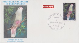 Nouvelle Caledonie 1er Jour 8 Nov 1982   Oiseaux - Briefe U. Dokumente