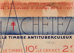 FRANCE - CARNET COMITÉ NATIONAL DE DÉFENSE CONTRE LA TUBERCULOSE - BLEDINE - HEUDEBERT - FLY TOX- GIBBS - Blocs & Carnets