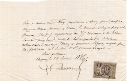 1886 - Reçu De Paiement - Timbre Fiscal "Timbre Quittances, Reçus Et Décharges" 10ct, Type "Monnaie De Syracusaine" - Autres & Non Classés