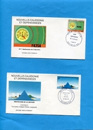 Marcophilie-nouvelle Calédonie-2enveloppes Illustrées FDC-StampsN°487 Nature+A254 ARAN NC - Briefe U. Dokumente