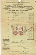 1932 - Relevé De Factures - 2 Timbres Fiscaux Type "Médaillon De Daussy" à 50ct - Autres & Non Classés