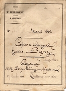 1861 - Cahier De Charges - Tp Impérial Taxe 1,25fr Par Feuille + Tp Impérial (aigle) A Sec + Adjudication Tp Impérial 1, - Otros & Sin Clasificación