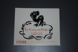 Ancienne étiquette Carte De Visite Auberge Le Coq En Pâte à CLISSON (44) - Etiquettes D'hotels