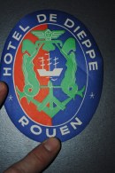 Ancienne étiquette D'hôtel Ou De Valise Hôtel De Dieppe Rouen - Etiquettes D'hotels