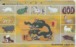 Télécarte JAPON * ZODIAQUE * DRAGON (549)  DRACHEN HOROSCOPE * PHONECARD JAPAN * DRAAK * TELEFONKARTE STERNZEICHEN R - Zodiaque