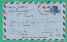 Lettre U.S.A - Aérogramme - Par Avion - Air Mail 13 C John F. Kennedy - Oblitération Washington 1968 - Autres & Non Classés