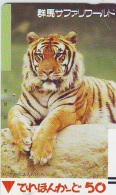 Télécarte JAPON * ZODIAQUE * TIGRE (654) TIGER * HOROSCOPE * PHONECARD JAPAN *  FRONTBAR 110-8586 - Zodiaque