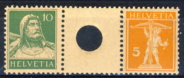 Svizzera Intespazi-foro Piccolo S25 N. 161+159 (5+5) MNH Cat. € 7200 PROBABILE FALSO - Tête-bêche