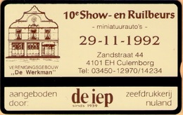 Netherlands - RCZ358, De Iep 10E Show En Ruilbeurs Miniatuurauto's, 1000ex, 4 U, 9/91, Mint - Privadas