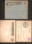 Brief En 2 Postkaarten Met Reclame Van PNEUS ROYAL , LUCHTVAARTDAGEN En RADIO - MUTUELLE ! Inzet 10 € ! - 1935-1949 Kleines Staatssiegel
