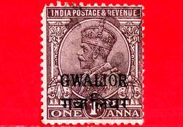 India - GWALIOR - Usato - 1928 - Servizio - Re George V - Sovrastampato - 1 - Gwalior