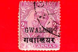 India - GWALIOR - Usato - 1936 - Re George V - Sovrastampato - 2 - Gwalior