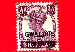 India - GWALIOR - Usato - 1949 - George VI, Overprinted - ½ - Gwalior