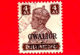 India - GWALIOR - Usato - 1949 - Re George VI - 4 - Gwalior