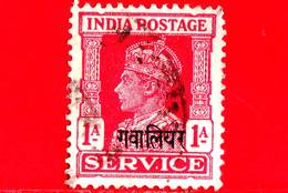 India - GWALIOR - Usato - 1938 - Servizio - Re George VI - 1 - Gwalior