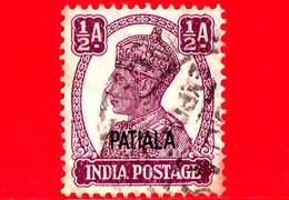 India - PATIALA - Usato - 1943 - Re George VI - ½ - Patiala