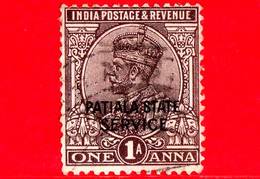 India - PATIALA State - Usato - 1928 - Servizio - Re George V - Sovrastampato - 1 - Patiala