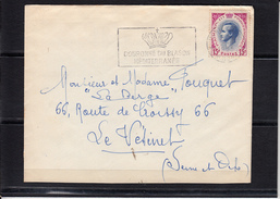 Lettre De MONACO  Le 2 8 1955 Pour LE VESINET S.et.O. Prince RAINIER III 15F Seul Sur Lettre - Storia Postale