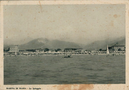Delcampe - MARINA  DI  MASSA   LA   SPIAGGIA    2  SCAN            (VIAGGIATA) - Massa