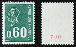 N° 1815b 60c Vert Gravé BEQUET Neuf N** N° Rouge TB Cote 25€ - Roulettes