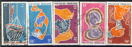 Polynesie Posta Aerea 1970 Serie N. 34-38 Usati Cat. € 20 - Oblitérés