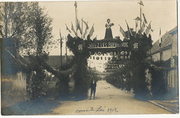 Léré Carte Photo Comice 1912 Arc De Triomphe Soyez Les Bienvenus - Lere